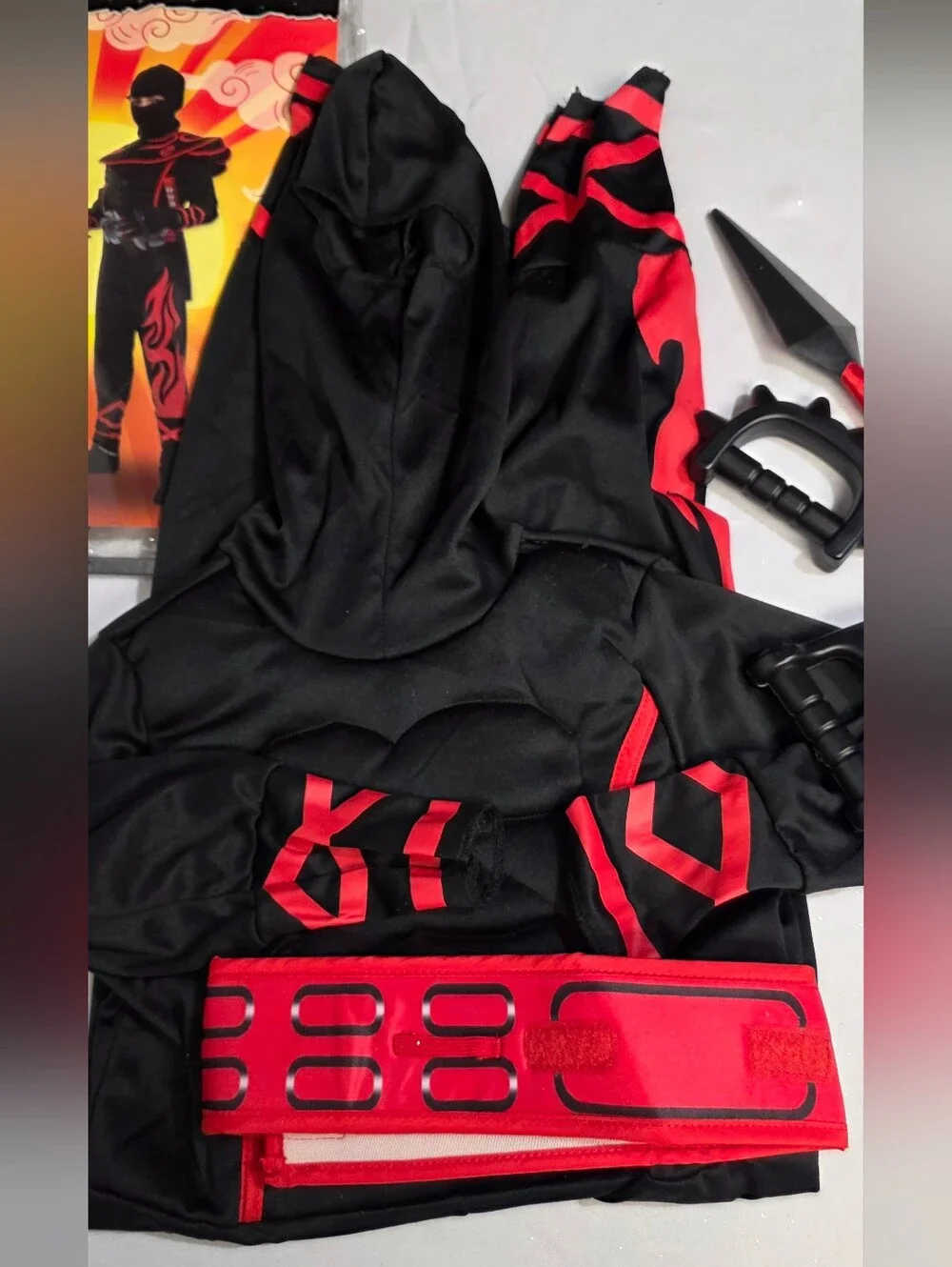 Spooktacular Creations Ninja Unisex Kids Size 3T Black/Red  Halloween Costume